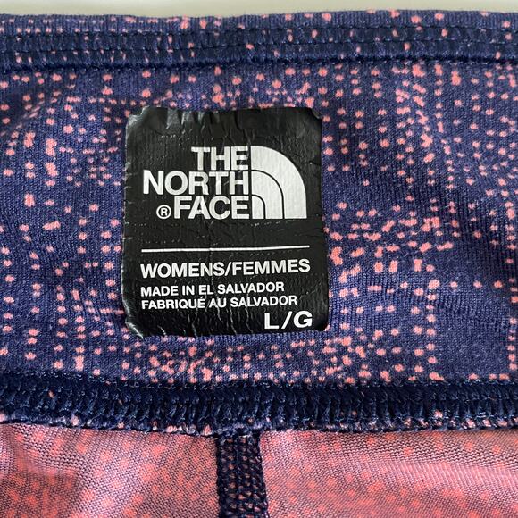 The North Face Women's Leggings Size Large Blue Pink Dots - Picture 4 of 11